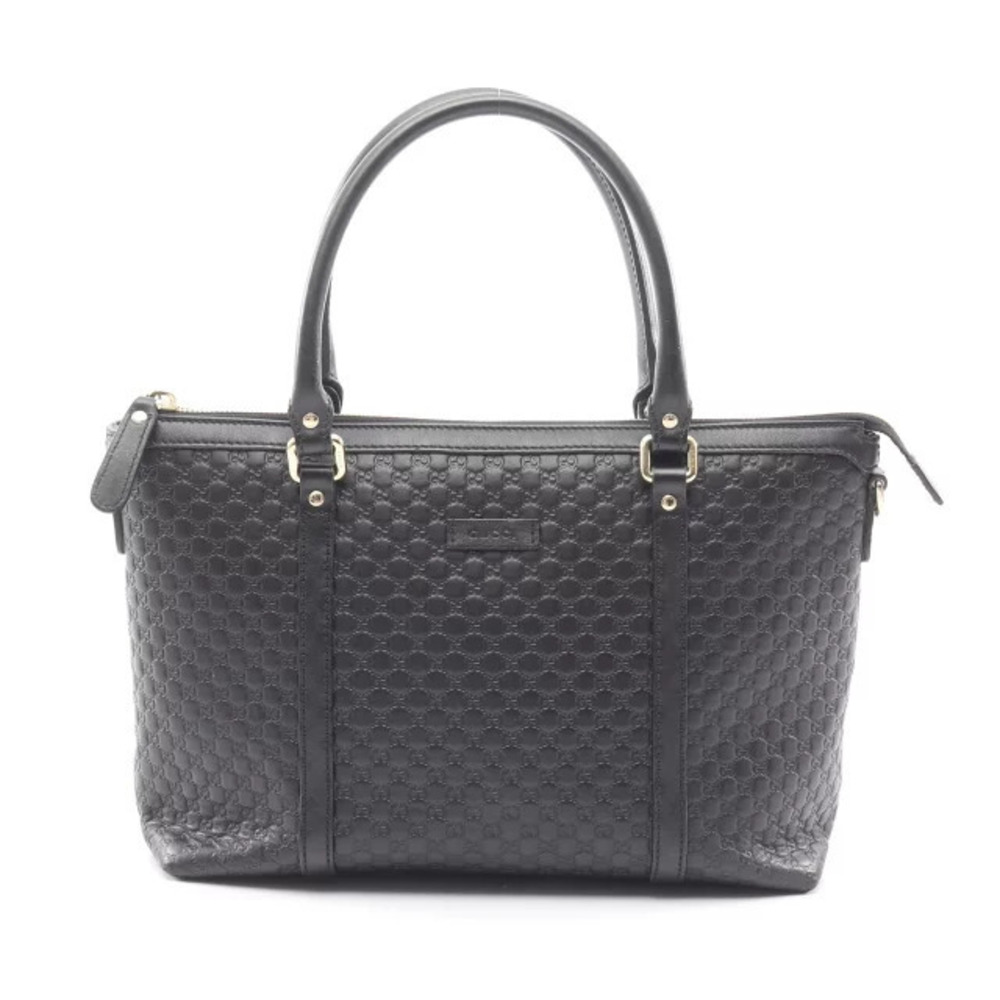 Gucci Interlocking G Microguccissima Handbag Leather Black